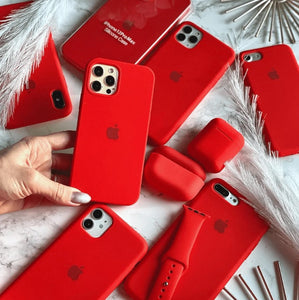 iPhone Liquid Silicone Case Cover Red