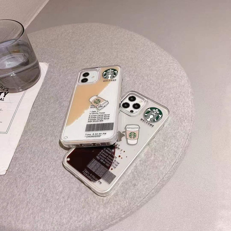 iPhone StarBucks Liquid Coffee Floating Cup Case Cover