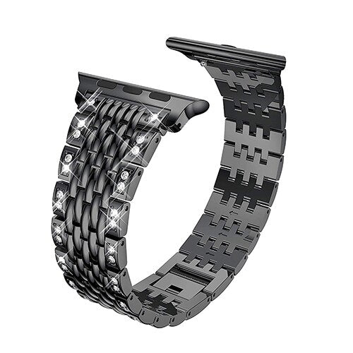 Apple iWatch Luxury Diamond Stainless Steel Strap (Series SE/7/6/5/4/3/2/1)