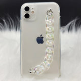 Transparent TPU Silicone Case Cover With Crystal Chain Holder