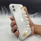 Transparent TPU Silicone Case Cover With Pearl Holder