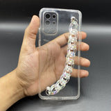 Transparent TPU Silicone Case Cover With Crystal Chain Holder
