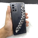Transparent TPU Silicone Case Cover With Silver Chain Holder