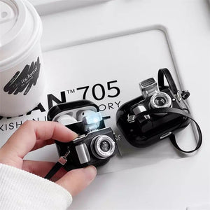 3D Retro Camera AirPods Case Cover Black