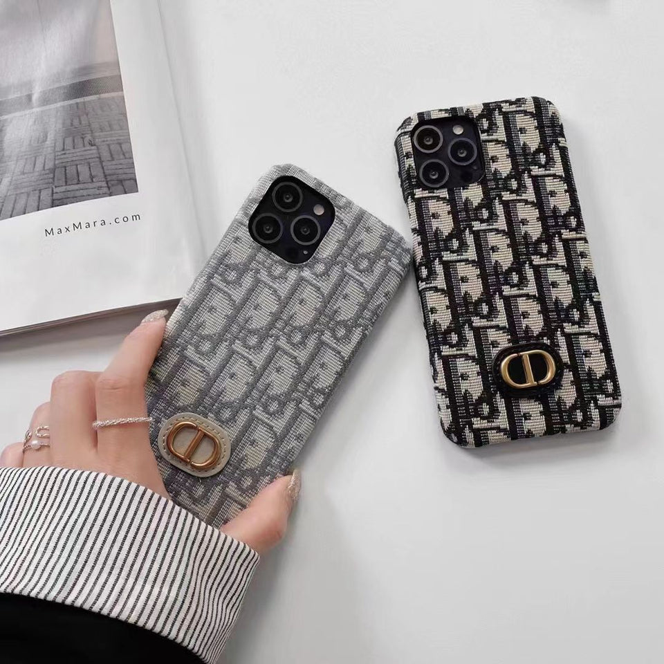 iPhone Luxury Brand CD Embroidery Case Cover Clearance Sale
