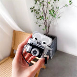 3D Retro Camera AirPods Case Cover Black