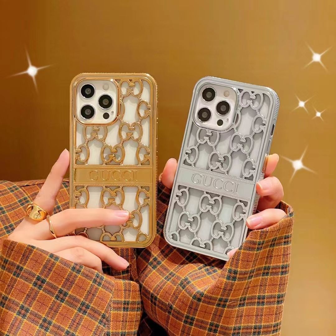 iPhone 13 Luxury Brand GG Chrome Case Cover Clearance Sale