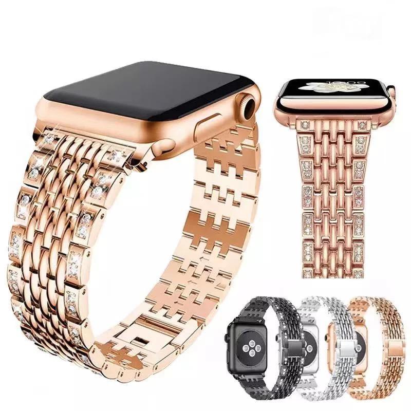 Apple iWatch Luxury Diamond Stainless Steel Strap (Series SE/7/6/5/4/3/2/1)