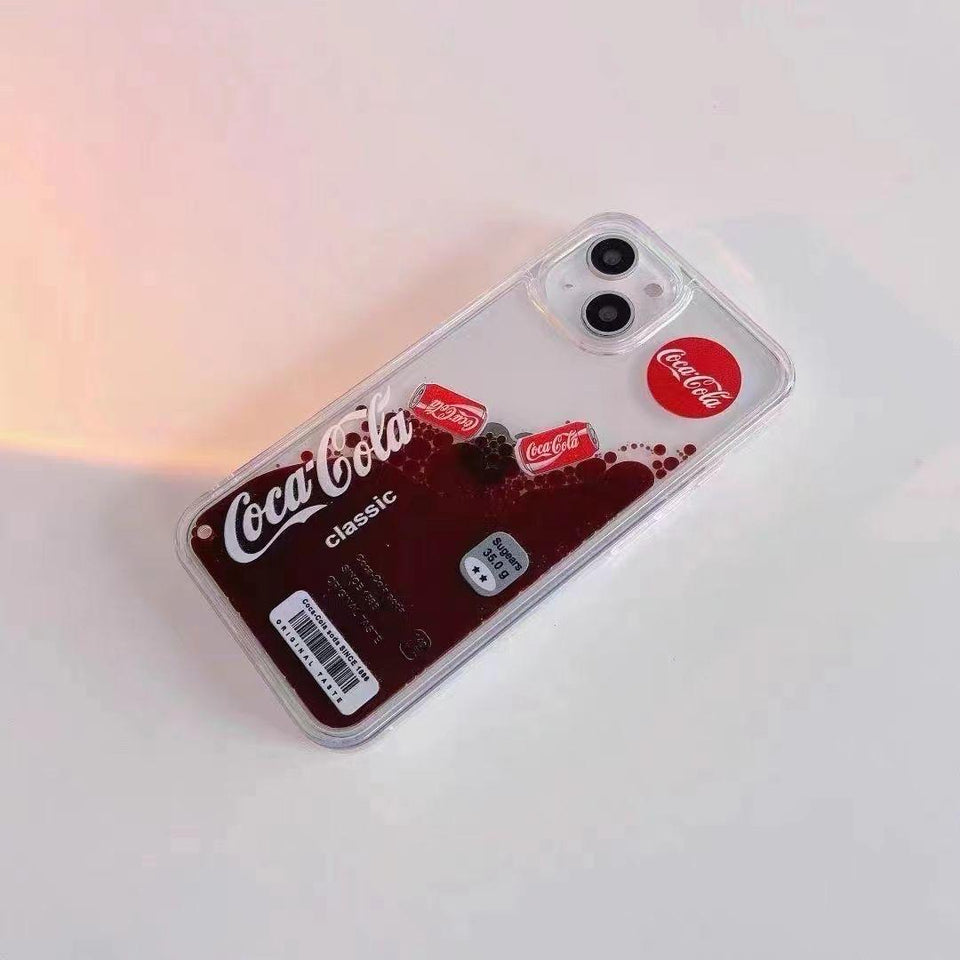 iPhone Cola Liquid Floating Can Case Cover
