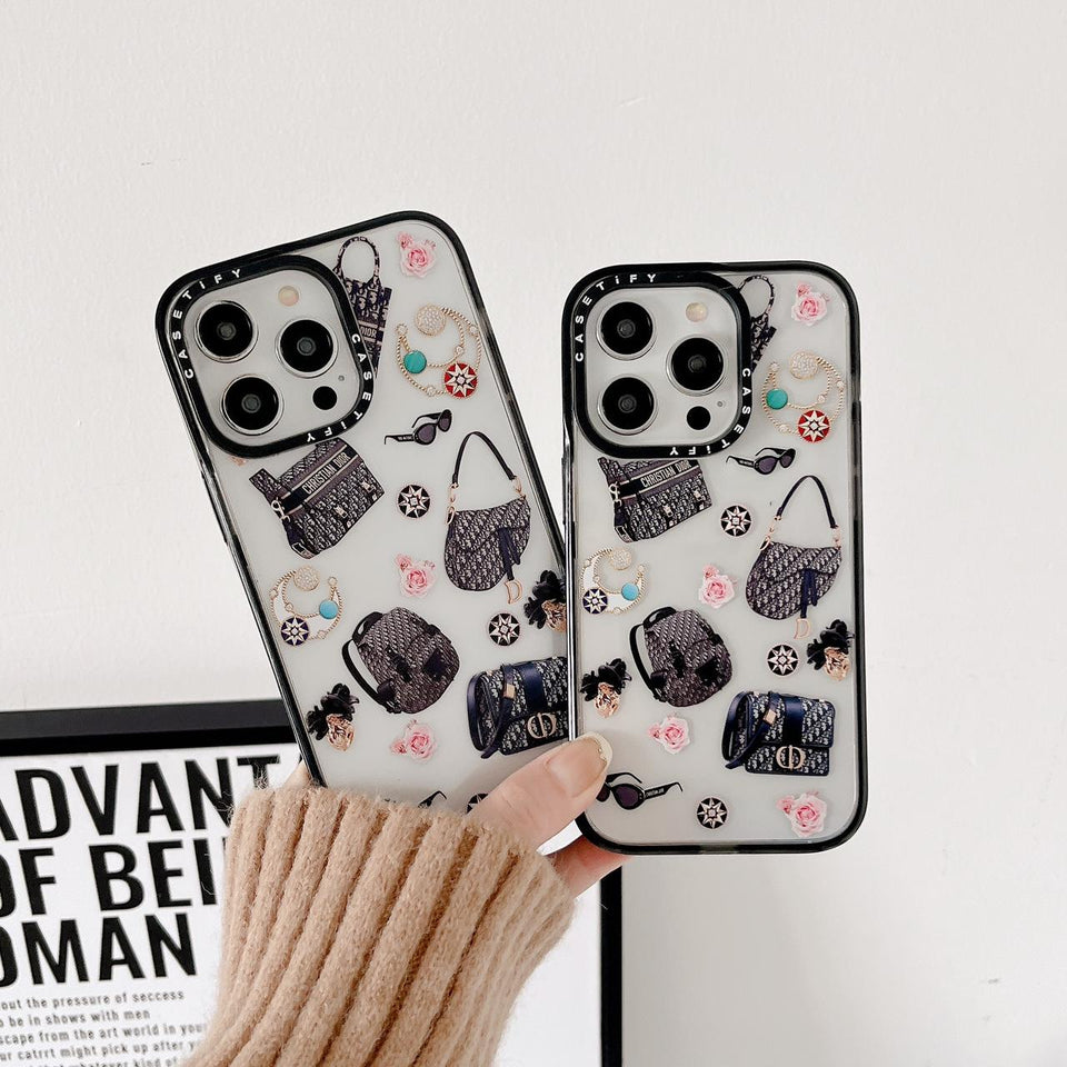 iPhone Luxury Brand CD Black Border Cover Case