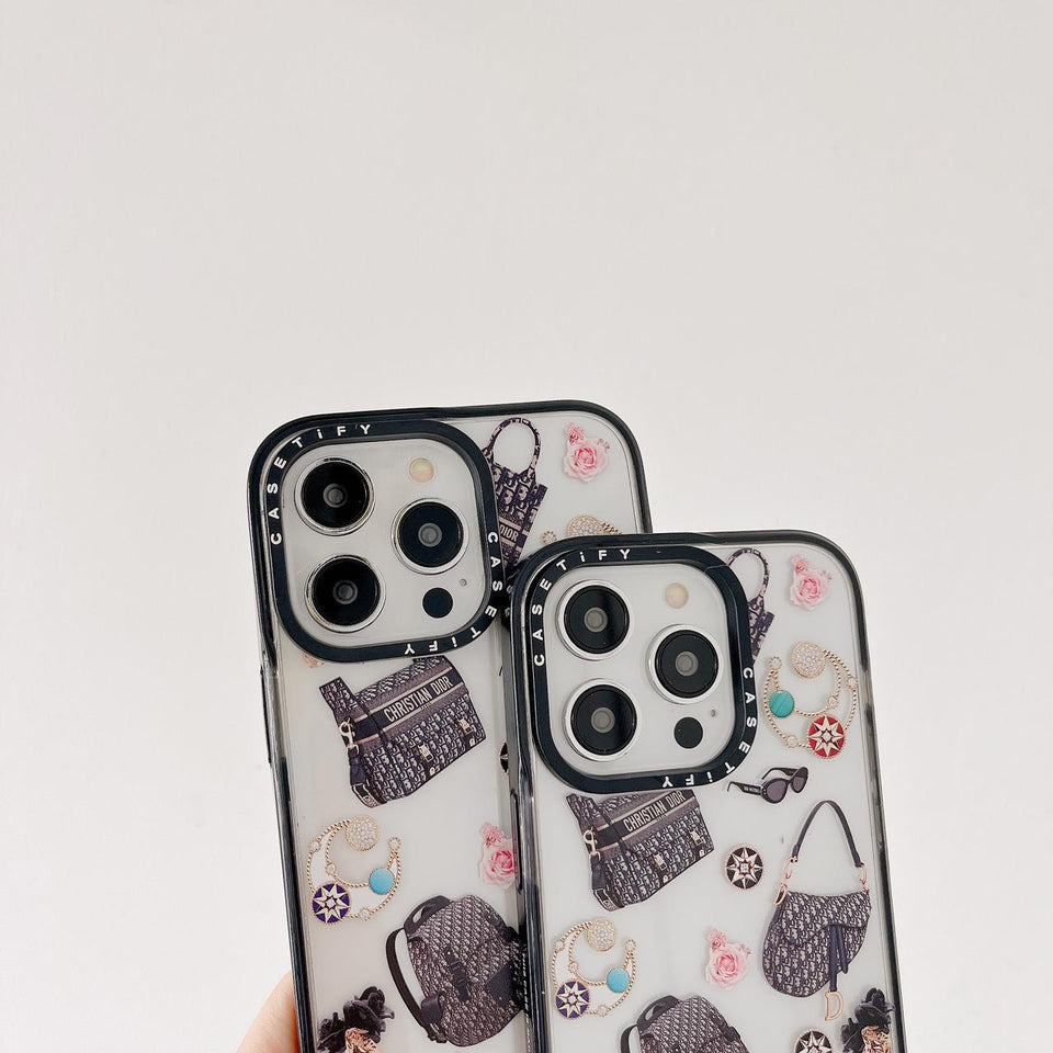 iPhone Luxury Brand CD Black Border Cover Case