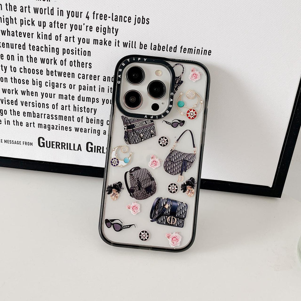 iPhone Luxury Brand CD Black Border Cover Case