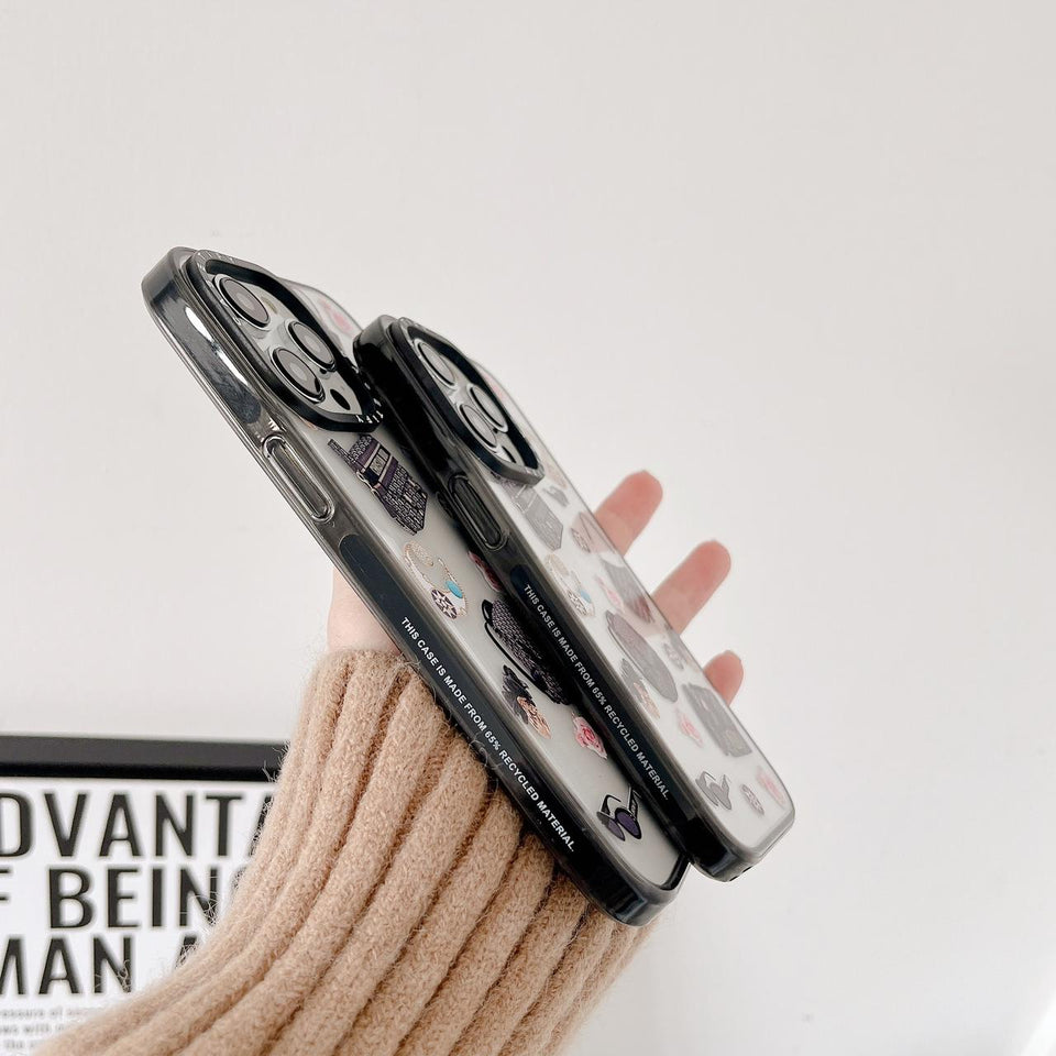 iPhone Luxury Brand CD Black Border Cover Case