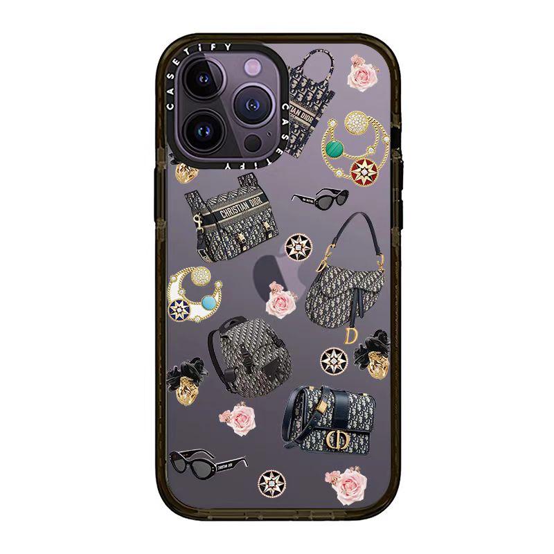 iPhone Luxury Brand CD Black Border Cover Case