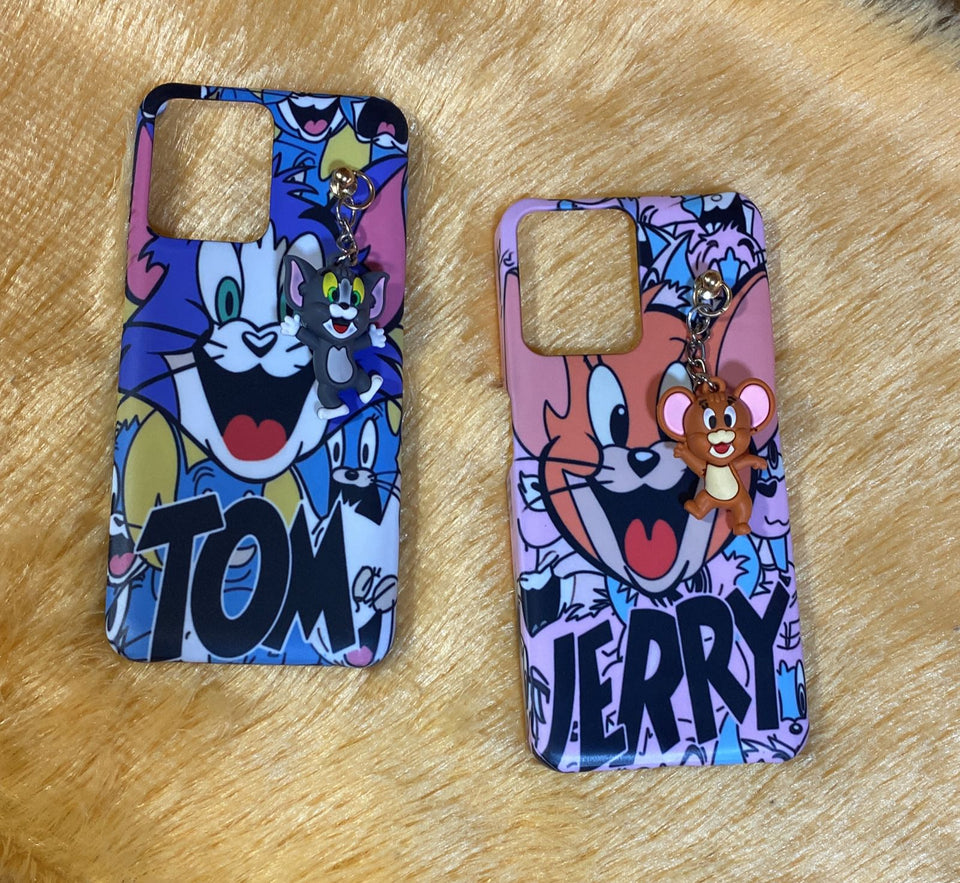 Mouse and Meow Cartoon Case Cover With Chain Toy