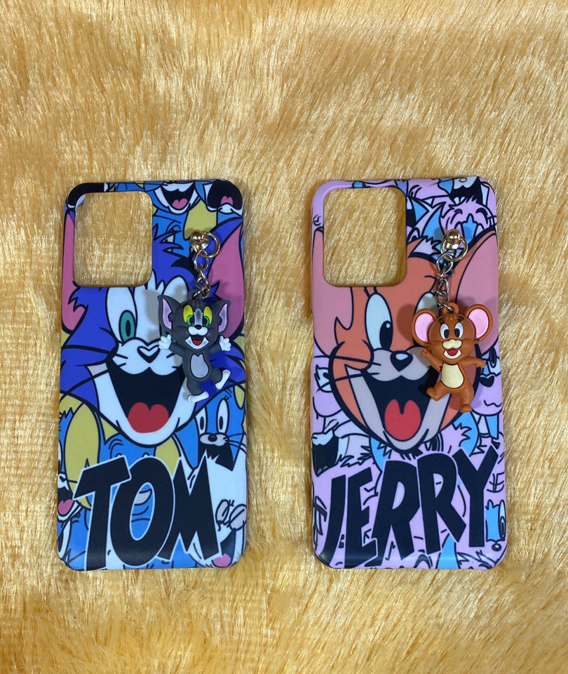 Mouse and Meow Cartoon Case Cover With Chain Toy