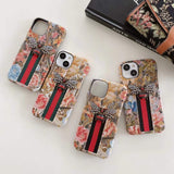 iPhone Series Floral Print GG Brand Theme Case Cover