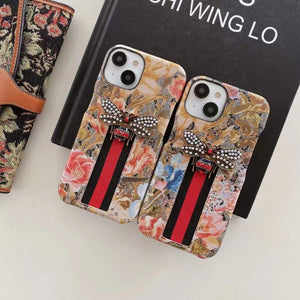 iPhone Series Floral Print GG Brand Theme Case Cover