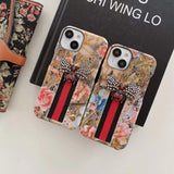 iPhone Series Floral Print GG Brand Theme Case Cover