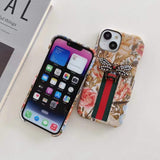 iPhone Series Floral Print GG Brand Theme Case Cover