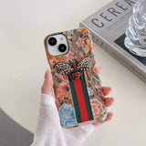 iPhone Series Floral Print GG Brand Theme Case Cover