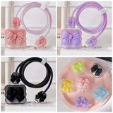 Bow Theme Transparent Cable Protector and Adapter Case For iPhone Charger