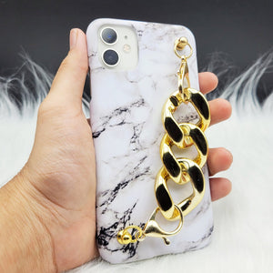 White Marble Golden Chain Holder Case Cover