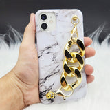 White Marble Golden Chain Holder Case Cover
