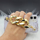 White Marble Golden Chain Holder Case Cover