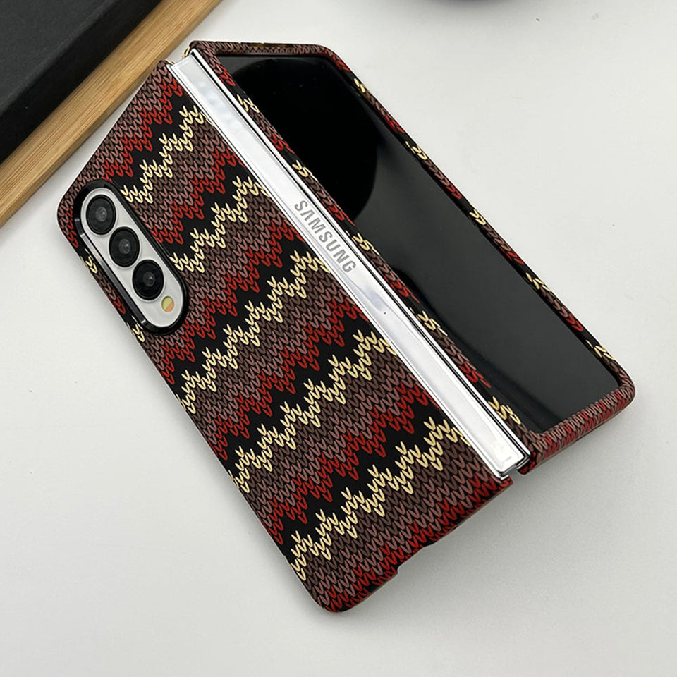 Samsung Galaxy Z Fold 4 Woolen Texture Pattern Case Cover Clearance Sale
