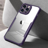iPhone Shockproof Airbags Bumper Transparent Back Cover ( Deep Purple )