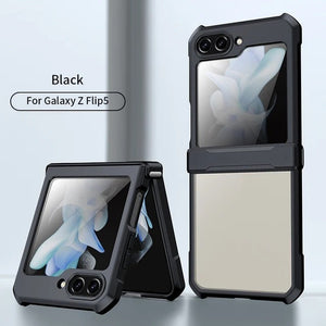 Samsung Galaxy Z Flip 5 Airbags Bumper Transparent Back Case Cover Black