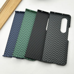 Samsung Galaxy Z Fold 4 Zigzag Carbon Fibre Pattern Texture Case Cover