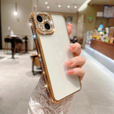 iPhone Side Diamond Transparent Chrome Case Cover Clearance
