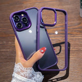 iPhone HD Clear Hybrid Deep Purple Case Cover Metal Lens Protection