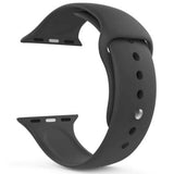 Apple iWatch Black Silicone Sport Band for (Series SE/7/6/5/4/3/2/1)