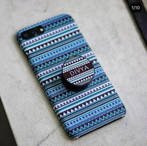 Blue Aztec Slim Case Cover With Custom Name Holder