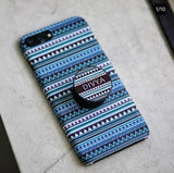 Blue Aztec Slim Case Cover With Custom Name Holder