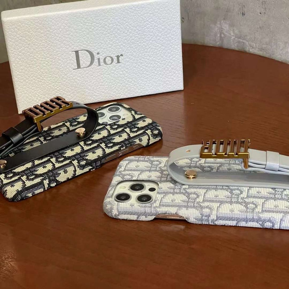 iPhone 14 Luxury Brand CD Belt Cover Grip Case Clearance Sale