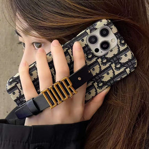 iPhone 14 Luxury Brand CD Belt Cover Grip Case Clearance Sale