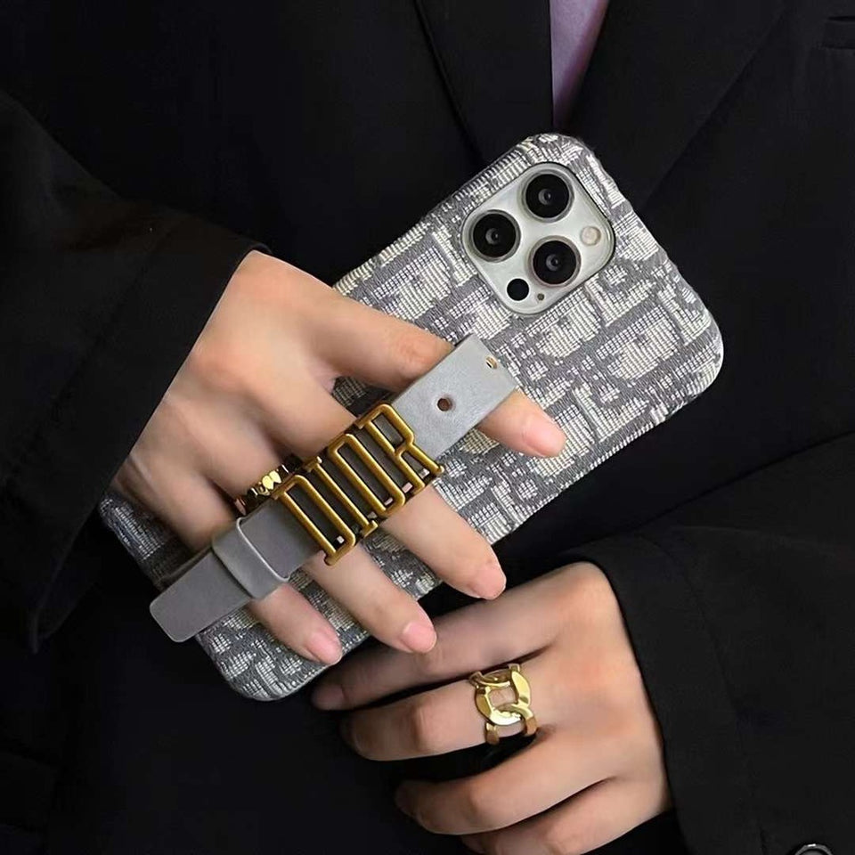 iPhone 14 Luxury Brand CD Belt Cover Grip Case Clearance Sale