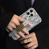 iPhone 14 Luxury Brand CD Belt Cover Grip Case Clearance Sale