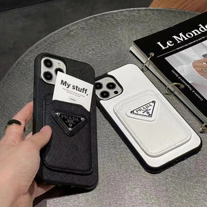 iPhone Luxury Brand Card Holder Leather Case Cover