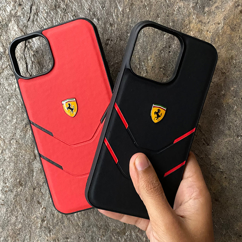 iPhone Ferrari Sports Car Logo Four Line Design Case Cover