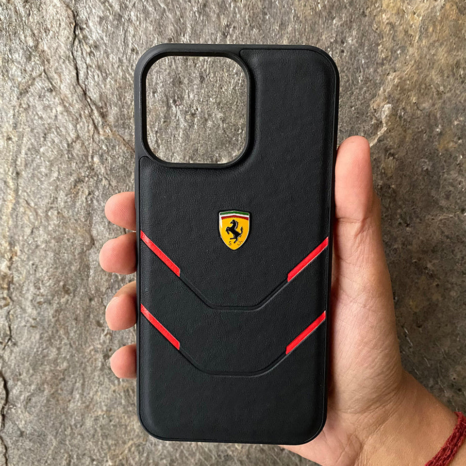 iPhone Ferrari Sports Car Logo Four Line Design Case Cover