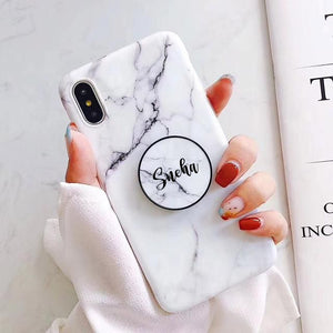 gray marble custom name designer case cover