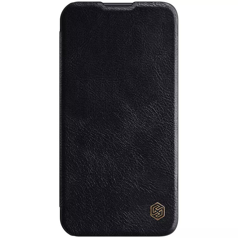 iPhone Camera Protection QIN Leather Flip Case Black