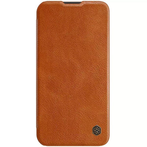iPhone Camera Protection QIN Leather Flip Case Brown