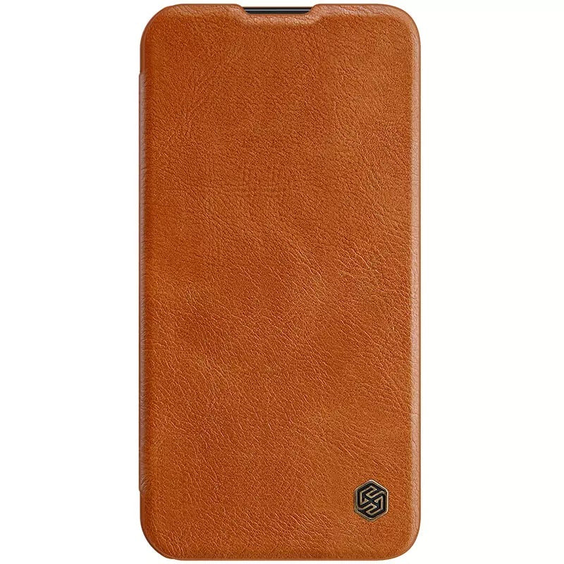 iPhone Camera Protection QIN Leather Flip Case Brown