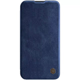 iPhone Camera Protection QIN Leather Flip Case Blue